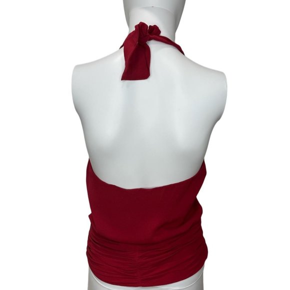 Y2k Vintage Bcbgmaxazria Red Halter Top - Picture 3 of 8